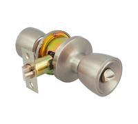 Amig - Juego de Pomos para Puerta de Entrada Interior - Para Puertas de Madera 35-45 mm - Picaporte 60/70 mm con Condena Interior - Instalación con Agujero Ø54 - Latón Cromado Mate - Mod. 600