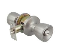 Amig - Juego de Pomos para Puerta de Entrada Interior - Para Puertas de Madera 35-45 mm - Picaporte 60/70 mm con Condena Interior - Instalación con Agujero Ø54 - Acero Inoxidable 18/8 - Mod. 600