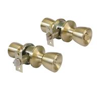 Amig - Juego de Pomos para Puerta - Picaporte de Entrada 60/70 mm - Con Condena Interior - Para Puertas de Madera de 35 a 45 mm de grosor - Sistema Antitarjeta