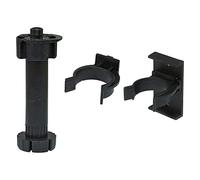 Amig - Kit 4 de Patas y 8 Soportes para Muebles de Cocina - Mod. 9 - Ø47 x 135/160 x Ø13 mm - con Regulación y Espiga - para Zócalos de Cocina - Plástico Negro