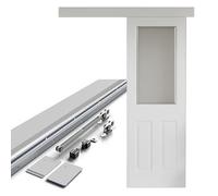 Amig - Kit puerta corredera madera - Guía 186 cm aluminio blanco con autocierre - Hasta 60 kg - Diseño elegante y duradero con cierre automático - Mod. SD005