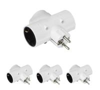 Amig - Ladrón de Enchufes Tipo Schuko de 3 Vías Mod.3208 con Toma de Tierra para Conectar Aparatos Eléctricos - Adaptador de Pared Triple Horizontal - Voltaje Máx: 250 V - Amperaje Máx: 10/16 A