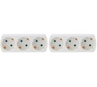 Amig - Ladrón de Enchufes Tipo Schuko de 3 Vías Mod.3210 con Toma de Tierra para Conectar Aparatos Eléctricos - Adaptador de Pared Triple Horizontal - Voltaje Máx: 250 V - Amperaje Máx: 10/16 A