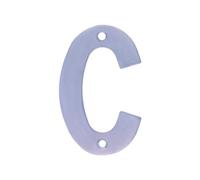 Amig - Letra C de Acero Inoxidable para Atornillar en Interior y Exterior - 100 mm - Resistente - Para Portales, Paredes o Fachadas - Acabado Plateado