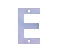 Amig - Letra E de Acero Inoxidable para Atornillar en Interior y Exterior - 100 mm - Resistente - Para Portales, Paredes o Fachadas - Acabado Plateado
