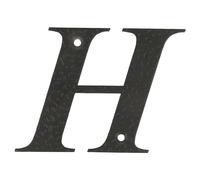 Amig - Letra H para Casas o Portales - 100 x 97 mm - Para Paredes o Muros Exteriores de Viviendas - De Acero Acabado en Negro Epoxi - Estilo Forja - Incluye Tacos y Tirafondos