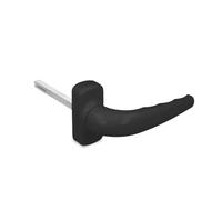 Amig - Manilla con roseta rectangular reforzada para puertas de carpintería de aluminio - Cuadradillo 8 mm - 125 x 66 mm - Aluminio negro - Reversible para apertura derecha e izquierda - Mod. SENDOA