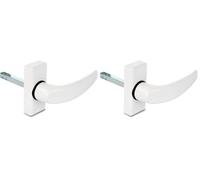 Amig - Manilla de Aluminio, Modelo Delta, Medida: 121 x 72 mm, Cuadradillo de 8 mm, Óptimo para Puertas de Interior o Exterior, Acabado: Blanco (Paquete de 2)