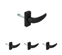 Amig - Manilla de Aluminio, Modelo Delta, Medida: 121 x 72 mm, Cuadradillo de 8 mm, Óptimo para Puertas de Interior o Exterior, Acabado: Negro (Paquete de 4)