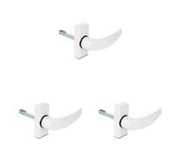 Amig - Manilla de Aluminio, Modelo Delta, Medida: 121 x 72 mm, Cuadradillo de 8 mm, Óptimo para Puertas de Interior o Exterior, Acabado: Blanco (Paquete de 3)