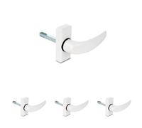 Amig - Manilla de Aluminio, Modelo Delta, Medida: 121 x 72 mm, Cuadradillo de 8 mm, Óptimo para Puertas de Interior o Exterior, Acabado: Blanco (Paquete de 4)