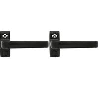 Amig - Manilla de Bloqueo para Puertas y Ventanas Mod. GAMMA - 122 x 70 mm - Roseta - Derecha - Puertas de Interior y Ventanas - Sin Cuadradillo - Aluminio Negro (Paquete de 2)