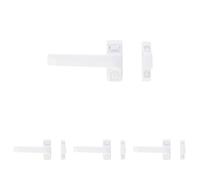Amig - Manilla de Bloqueo para Puertas y Ventanas Mod. GAMMA - 122 x 70 mm - Roseta - Izquierda - Puertas de Interior y Ventanas - Sin Cuadradillo - Aluminio Blanco (Paquete de 4)