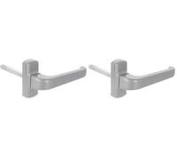 Amig - Manilla de Roseta para Puerta - Modelo Epsilon - Aluminio - 132 x 70 mm - Cuadradillo de 8 mm - Color: Aluminio Plateado (Paquete de 2)