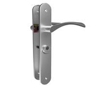 Amig - Manilla para puertas Derecha Mod. ISHI con Muletilla Mod. 46 - Acero Niquel cepillado - 240 x 45 mm - Cuadradillo de 8mm - Incl. 2 llaves - Para puertas de 35 a 45 mm - Plateado mate