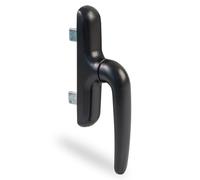 Amig - Manilla para Ventanas Practicables -Base de Aluminio - Cubierta de PVC - Color Negro - Atornillado Oculto - 180 x 35 x 64 mm - Sin cuadradillo