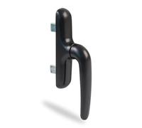 Amig - Manilla para Ventanas Practicables, Abatibles o Batientes | Base de Aluminio | Cubierta de PVC | Color Negro | Atornillado Oculto | 172 x 27 mm · Altura 59 mm · Sin cuadradillo