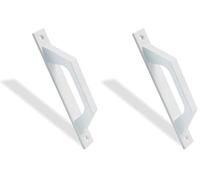 Amig - Manillón de Líneas Rectas de Aluminio Color Blanco para Puertas Correderas o Abatibles de Paso - 198 x 25 x 40 mm - Tirador de Asa Funcional y Cómodo (Paquete de 2)