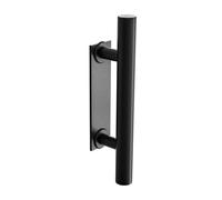 Amig - Manillón puerta corredera con placa interior - 31 cm tirador exterior y 18 cm tirador empotrado - Acero negro - Para puertas madera 35 a 45 mm - Fijación robusta M8 - Mod. SD030