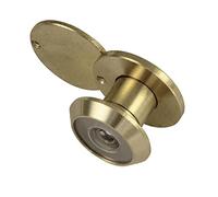 Amig - Mirilla con Lente Súper Angular para Puertas Interiores y Exteriores - Visor con Cubierta de Privacidad - Latón - Color Dorado - Medidas: Diámetro 14 mm - Grosor de la Puerta 15-25 mm