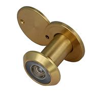 Amig - Mirilla para puerta - Lente Superangular - Para Puertas de entrada Interiores y Exteriores - Color Dorado - Latón - Medidas: Diámetro 14 mm - Grosor de la Puerta 25-42 mm