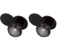 Amig - Mirilla para puerta - Lente Superangular - Para Puertas de entrada Interiores y Exteriores - Color Negro Mate - Latón - Medidas: Diámetro 14 mm - Grosor de la Puerta 25-42 mm (Paquete de 2)