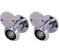 Amig - Mirilla para puerta - Lente Superangular - Para Puertas de entrada Interiores y Exteriores - Color Plateado - Latón - Medidas: Diámetro 14 mm - Grosor de la Puerta: 25-42 mm (Paquete de 2)