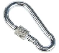 Amig - Mosquetón Bombero de Acero Galvanizado, Mod.30150 con Cierre de Rosca para Conectar Cuerdas, Cadenas, Correas o Cintas, Anclaje de Presión para Conexiones Rápidas, Medidas: Ø6 x 60 mm