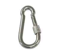 Amig - Mosquetón Bombero de Acero Inoxidable Mod.30150 con Cierre de Rosca para Conectar Cuerdas, Cadenas, Correas o Cintas, Anclaje de Presión para Conexiones Rápidas, 6 x 60 mm, Multicolor