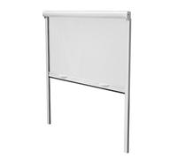 Amig - Mosquitera Enrollable para Ventanas - Aluminio Blanco y Malla de Fibra de Vidrio Gris - Ajustable - Protección contra Insectos - 120 x 120 cm - Resistente y Transpirable