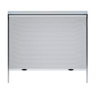 Amig - Mosquitera Enrollable para Ventanas | Aluminio Blanco y Malla de Fibra de Vidrio Gris | Fácil de Instalar | Protección contra Insectos | 120 x 120 cm | Resistente y Transpirable