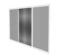 Amig - Mosquitera Extensible para Ventanas - Instalación sin Tornillos - Encajable en el carril de la persiana - 70 x 50 cm - Ajustable hasta 130 cm - Aluminio Blanco y Malla de Fibra de Vidrio gris