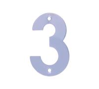 Amig - Número 3 de Acero Inoxidable para Atornillar en Interior y Exterior | 100 mm | Para Portales, Paredes o Fachadas de Casas | Acabado en Plateado