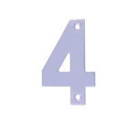 Amig - Número 4 de Acero Inoxidable para Atornillar en Interior y Exterior | 100 mm | Para Portales, Paredes o Fachadas de Casas | Acabado en Plateado