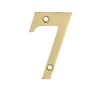 Amig - Número 7, Hueco de Latón Pulido para Atornillar en Interior y Exterior, 100 mm, para Portales, Paredes o Fachadas de Casas, Acabado en Dorado