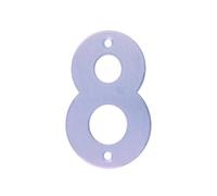 Amig - Número 8 de Acero Inoxidable para Atornillar en Interior y Exterior - 100 mm - Para Portales, Paredes o Fachadas de Casas - Acabado en Plateado