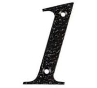 Amig - Número para Casas o Portales | Nº 1 | 100 x 65 mm | Para Paredes o Muros Exteriores de Viviendas | De Acero Acabado en Negro Epoxi | Estilo Forja | Incluye Tacos y Tirafondos