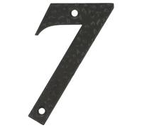 Amig - Número para Casas o Portales | Nº 7 | 100 x 65 mm | Para Paredes o Muros Exteriores de Viviendas | De Acero Acabado en Negro Epoxi | Estilo Forja | Incluye Tacos y Tirafondos