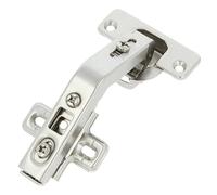 Amig - Pack 20 Bisagras, Cazoleta Recta, Ø35 mm, Con Pestillo de Apertura Rápida, Distancia entre Agujeros de 48 mm, Chaflán +25°, Para Muebles de Cocina, Acero Plateado