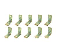 Amig - Pack de 10 Ángulos Planos para Estructuras de Madera | Soportes Esquina de 90 grados | Escuadras de Montaje | Fijación para Muebles, Armarios o Mesas | Acero | Color Dorado | 100 x 50 x 2.2 mm