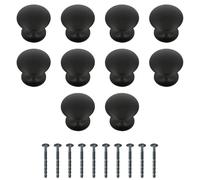 Amig - Pack de 10 Pomos para muebles - Ø24 Mm - Color Negro Mate - Fabricado en Zamak - Tiradores para cajones y armarios de cocina y baño con estilo moderno decorativo y uso - Mod. 805