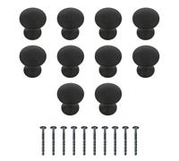 Amig - Pack de 10 Pomos para muebles - Ø24 Mm - Color Negro Mate - Fabricado en Zamak - Tiradores para cajones y armarios de cocina y baño con estilo moderno decorativo y uso - Mod. 805