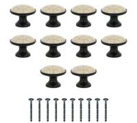 Amig - Pack de 10 Pomos para muebles - Ø29 Mm - Negro Mate - Fabricado en Zamak/Cerámica - Para cajones y armarios de cocina y baño con estilo moderno decorativo y uso cómodo diario - Mod. 822