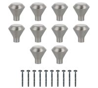 Amig - Pack de 10 Pomos para muebles - Ø32 Mm - Color Niquel Cepillado - Fabricado en Aluminio - Para cajones y armarios de cocina y baño con estilo moderno decorativo y uso - Mod. 828