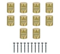 Amig - Pack de 10 Pomos para muebles - Diámetro Ø20 mm - Color Dorado Cepillado - Fabricado en Zamak - Para cajones y armarios de cocina y baño con estilo moderno decorativo y uso - Mod. 817