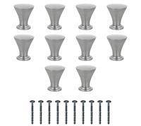 Amig - Pack de 10 Pomos para muebles - Diámetro Ø20 mm - Color Níquel Cepillado - Fabricado en Zamak - Tiradores para cajones y armarios de cocina y baño con estilo moderno - Mod. 818