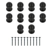 Amig - Pack de 10 Pomos para muebles - Diámetro Ø21 mm - Color Negro Mate - Fabricado en Zamak - Para cajones y armarios de cocina y baño con estilo moderno decorativo y uso - Mod. 812