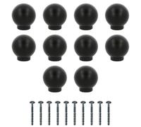 Amig - Pack de 10 Pomos para muebles - Diámetro Ø24 mm - Color Negro Mate - Fabricado en Zamak - Para cajones y armarios de cocina y baño con estilo moderno decorativo y uso - Mod. 813