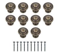 Amig - Pack de 10 Pomos para muebles - Diámetro Ø30 mm - Color Cuero - Fabricado en Zamak - Para renovación de muebles del hogar con diseño decorativo actual y manejo cómodo - Mod. 809