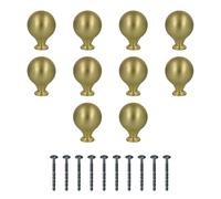 Amig - Pack de 10 Pomos para muebles - Diámetro Ø30 mm - Color Dorado Cepillado - Fabricado en Zamak - Tiradores para cajones y armarios de cocina y baño con estilo moderno - Mod. 814